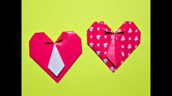 Открытка сердечко оригами