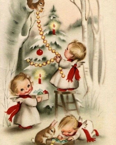 Винтажные открытки с Рождеством Христовым