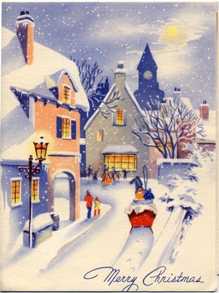 Новогодние открытки в европейском стиле