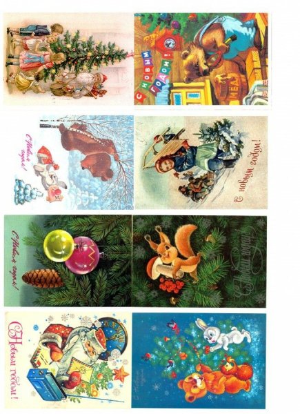 Флажки из старых новогодних открыток