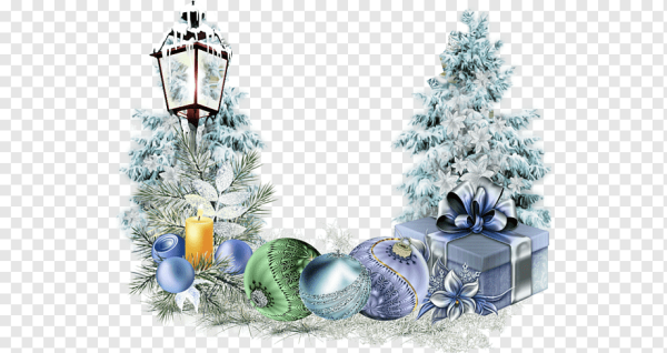 Новогодняя ветка голубая