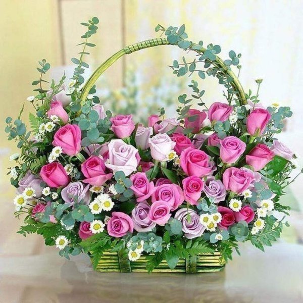 Открытки с днём рождения корзины с цветами