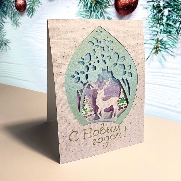 Многослойная бумажная открытка