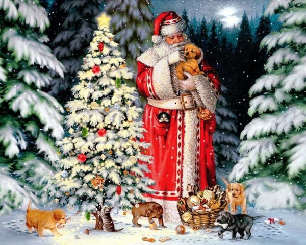 Зимний новогодний пейзаж