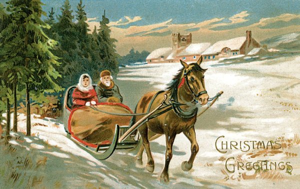 С новым годом и Рождеством ретро