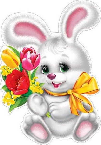 Зайчик с цветами