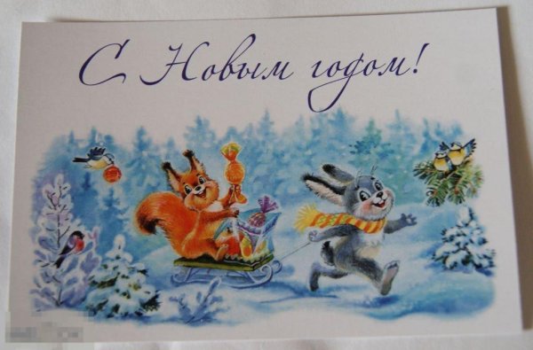 Открытки Зарубина с санками
