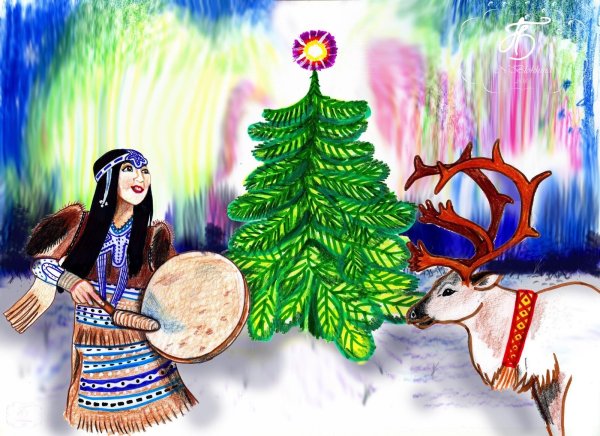 Советская открытка новый год олень
