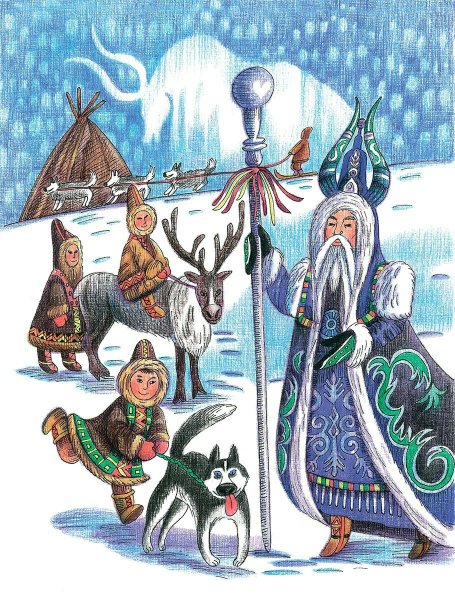 Художественные открытки на новый год