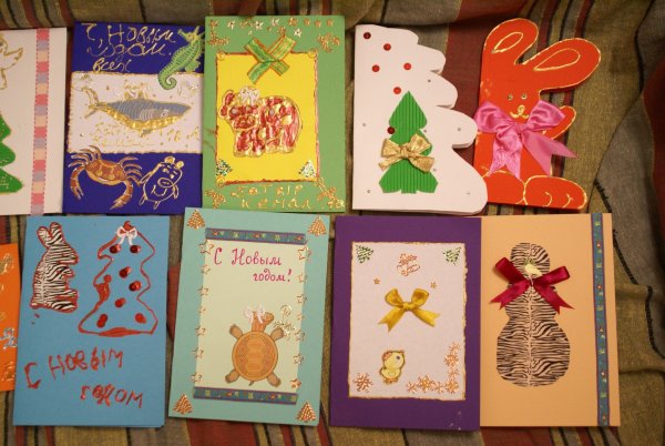 Открытка к новому году с дошкольниками