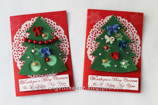 Новогодняя открытка своими руками для детей