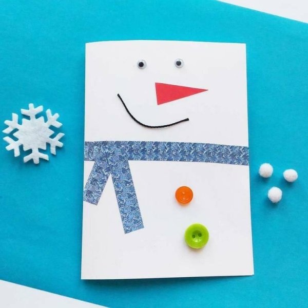 Новогодняя открытка своими руками для детей