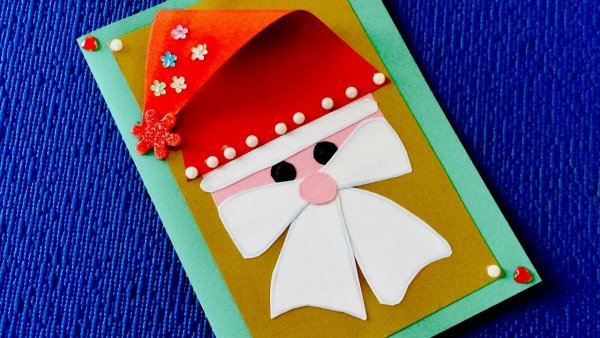Новогодняя открытка своими руками для детей