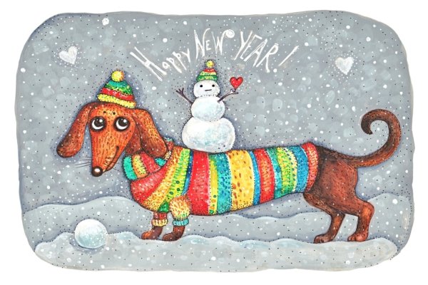 Старые открытки с таксами