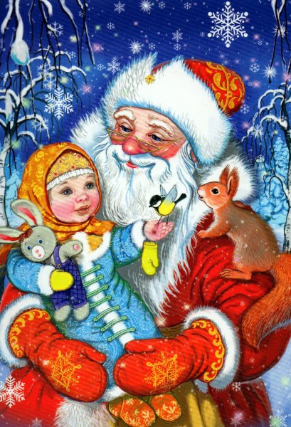 Детские новогодние открытки