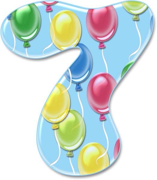 Веселые цифры на прозрачном фоне