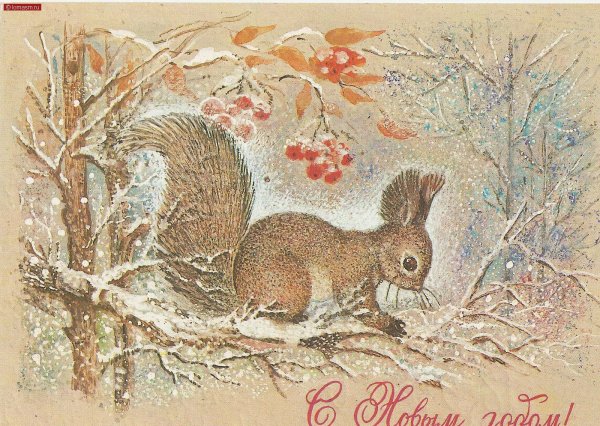 Советские открытки со снеговиком