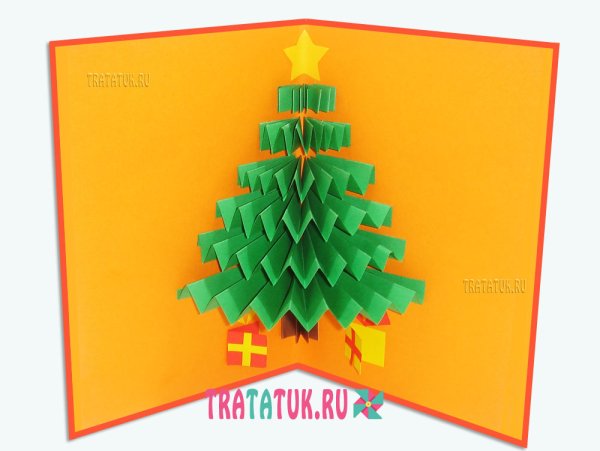 Елка аппликация объемная