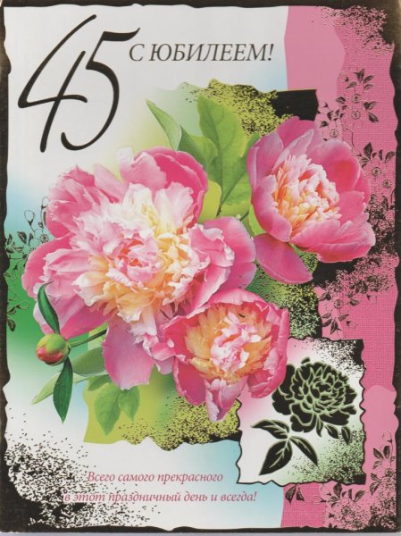 С днём рождения женщине 45