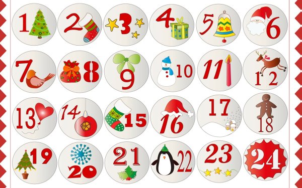 Новогодние цифры для адвент календаря до 31