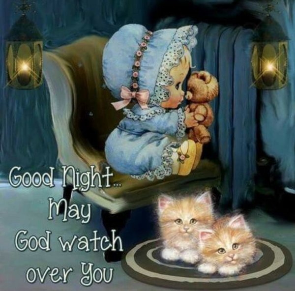 Винтажная открытка доброй ночи