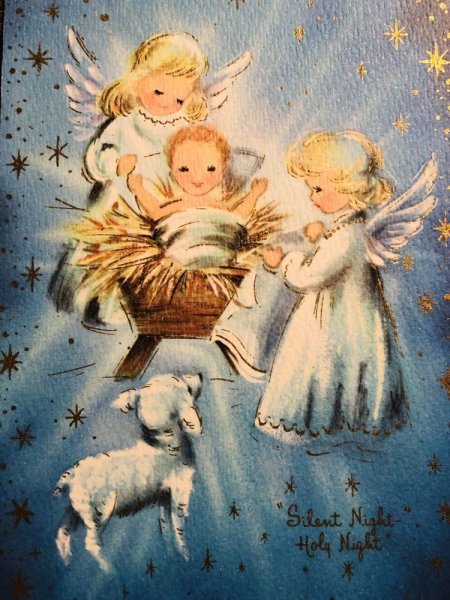 Рождественская открытка с ангелом