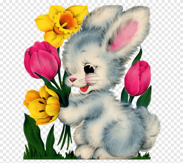 Кролик открытка Винтажная