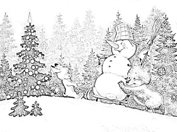 Новогодний заяц трафарет на окно