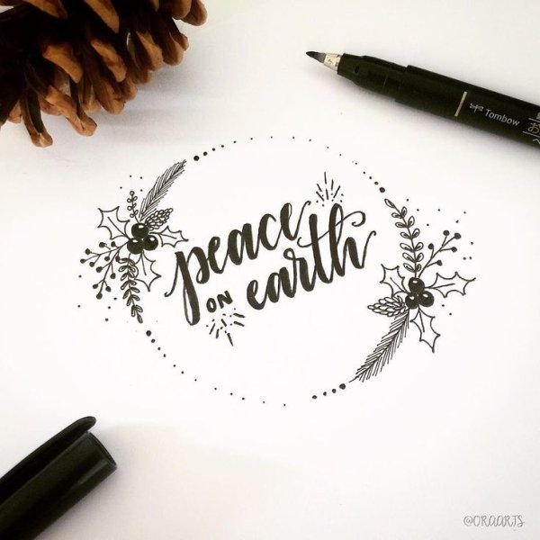 Леттеринг с новым годом каллиграфия