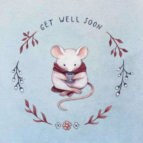 Милые новогодние открытки акварелью