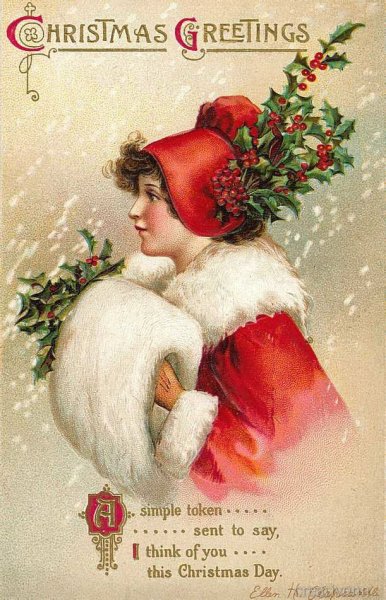 Винтажная Новогодняя открытка