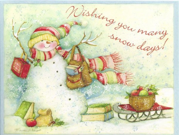 Английские новогодние открытки акварель