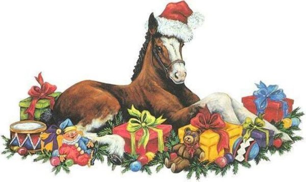 Открытки с новым годом с конями