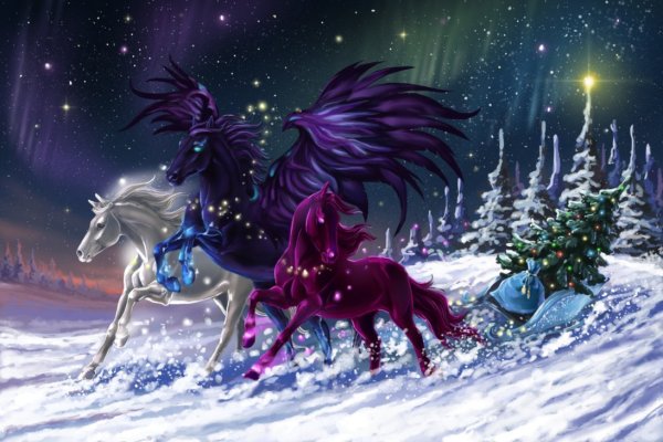 Дед Мороз на тройке лошадей