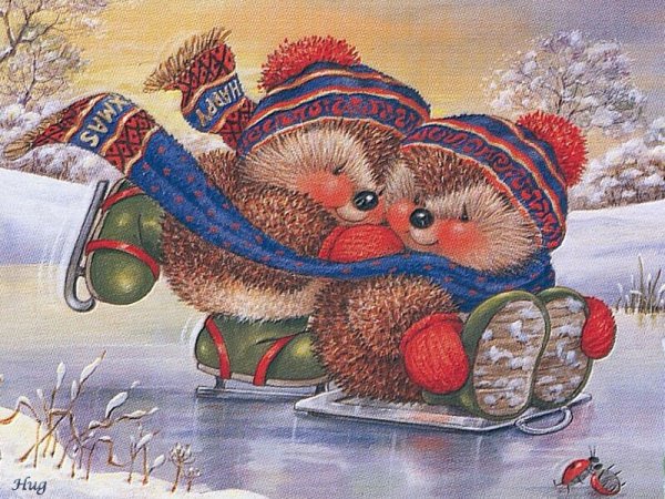 Ежик на санках