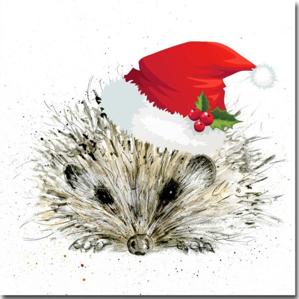 Новогодние открытки с ежиками