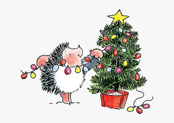 Ежик елку наряжал вышивка