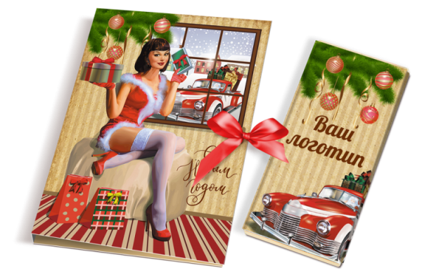 Открытка шоколадная новый год