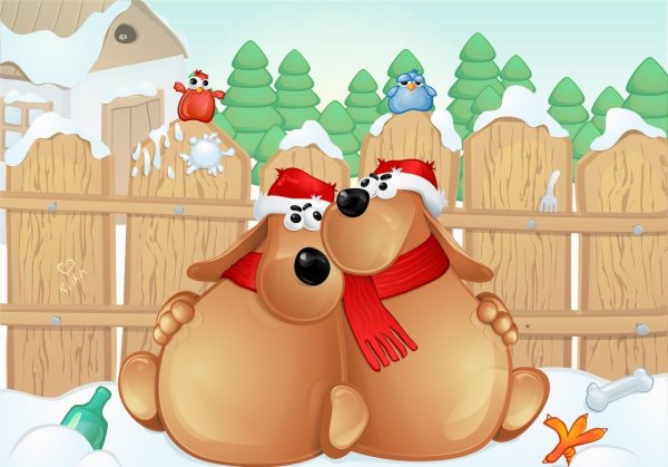 Прикольные новогодние рисунки