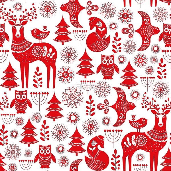 Новогодний принт в скандинавском стиле