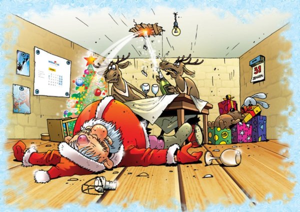 Новогодние открытки с юмором