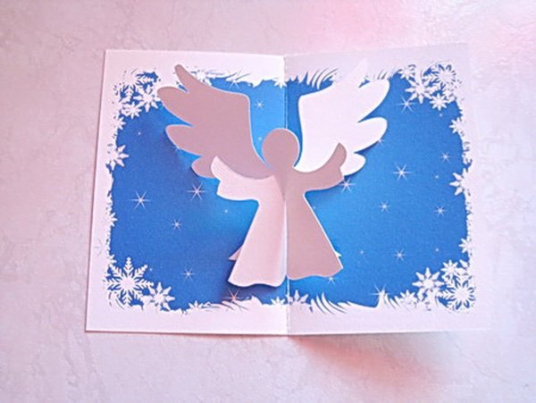 Рождественская открытка с ангелом своими руками