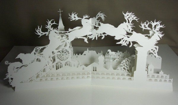 Новогодняя композиция из бумаги