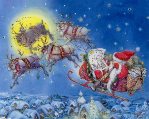 Санта открытка