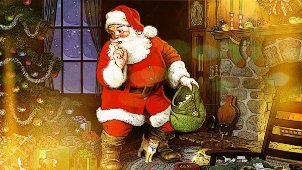 Санта Клаус на санях