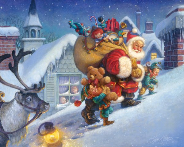 Новогодние открытки с дедом Морозом