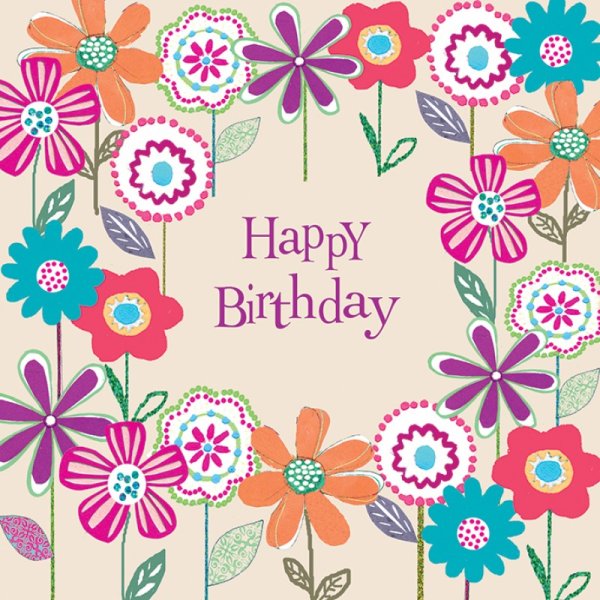 Открытки Happy Birthday цветы