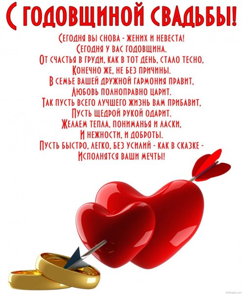 Поздравление с годовщиной свадьбы