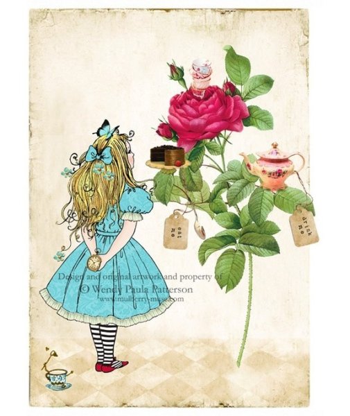 Декупаж в стиле Алиса в стране чудес