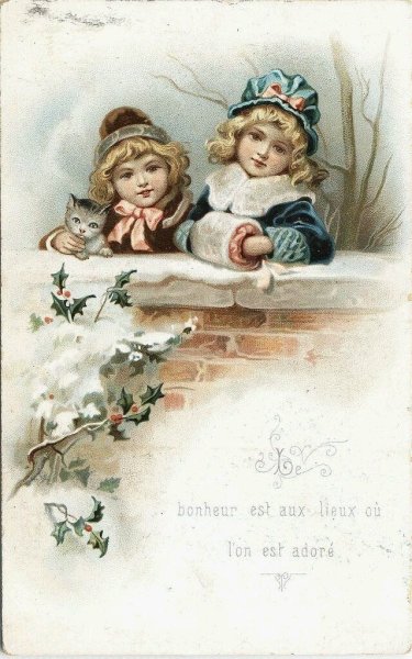 Новогодние иллюстрации в винтажном стиле